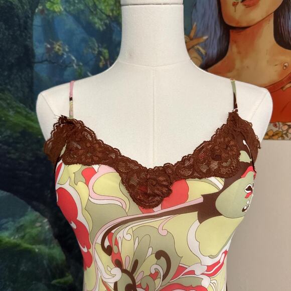 vintage y2k psychedelic lingerie slip by twenty one size small - Picture 3 of 7